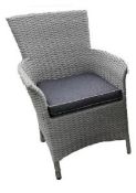 (R9J) 2x Cornbury Rattan Chairs With 2x Cushions