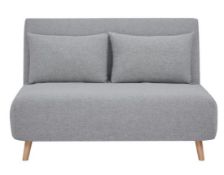 (R3N) 1x Freya Grey Sofa Bed RRP £250. (No Cushions). Sofa : (H)80 x (W)120 x (D)90cm. Bed : (H)