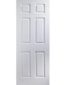 (R16) 3x 6 Panel Moulded Internal Door White Woodgrain Effect RRP £50 Each. (1981x 762x 35mm).