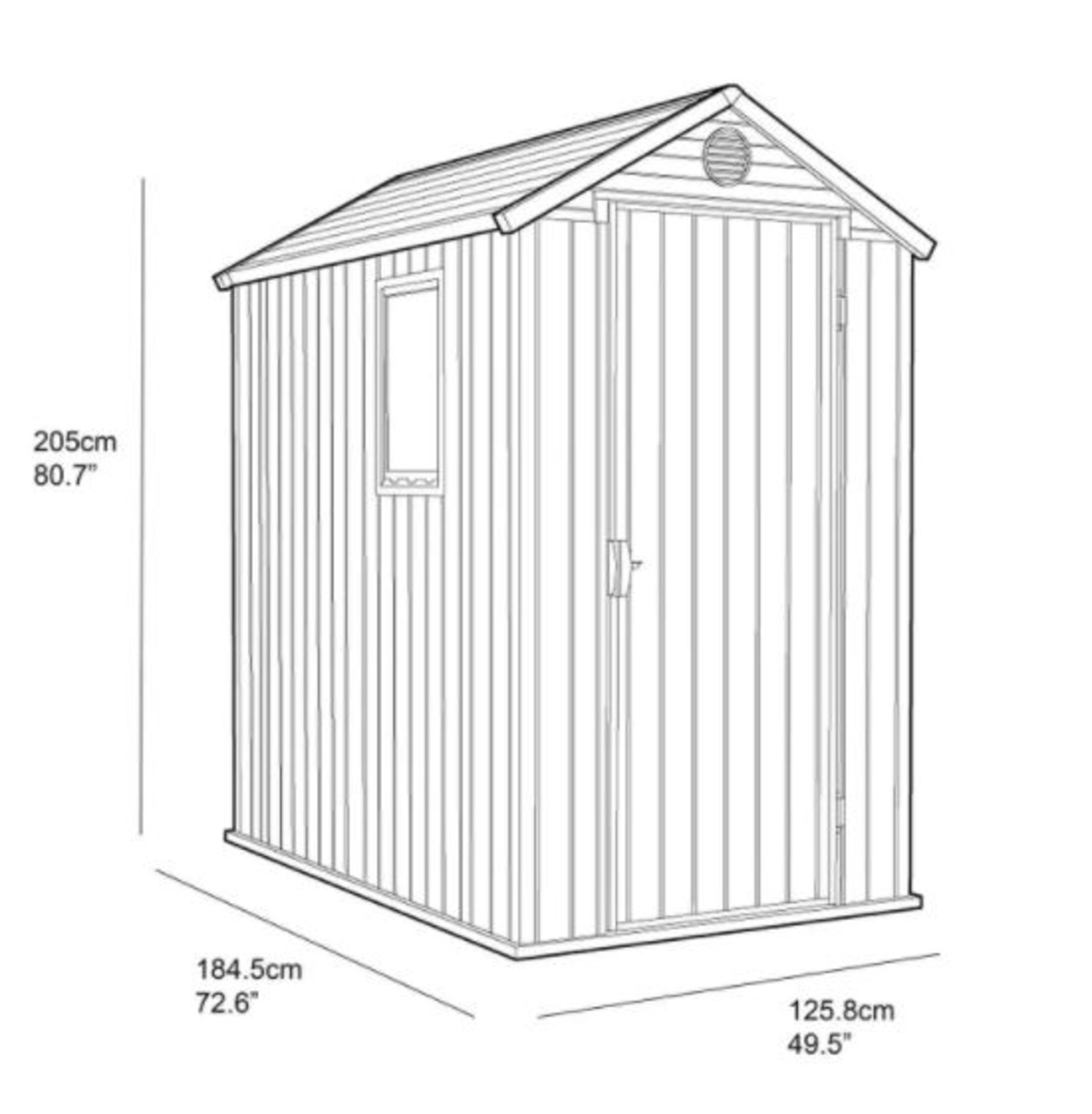 (R16) 1x Keter Darwin 4x6 Outdoor Plastic Garden Shed Brown RRP £340. Dimensions (H)205 x (W)125. - Image 7 of 8