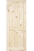 (R16) 2x London Knotty Pine 4 Panel Internal Door (1981 x 762 x 35mm)