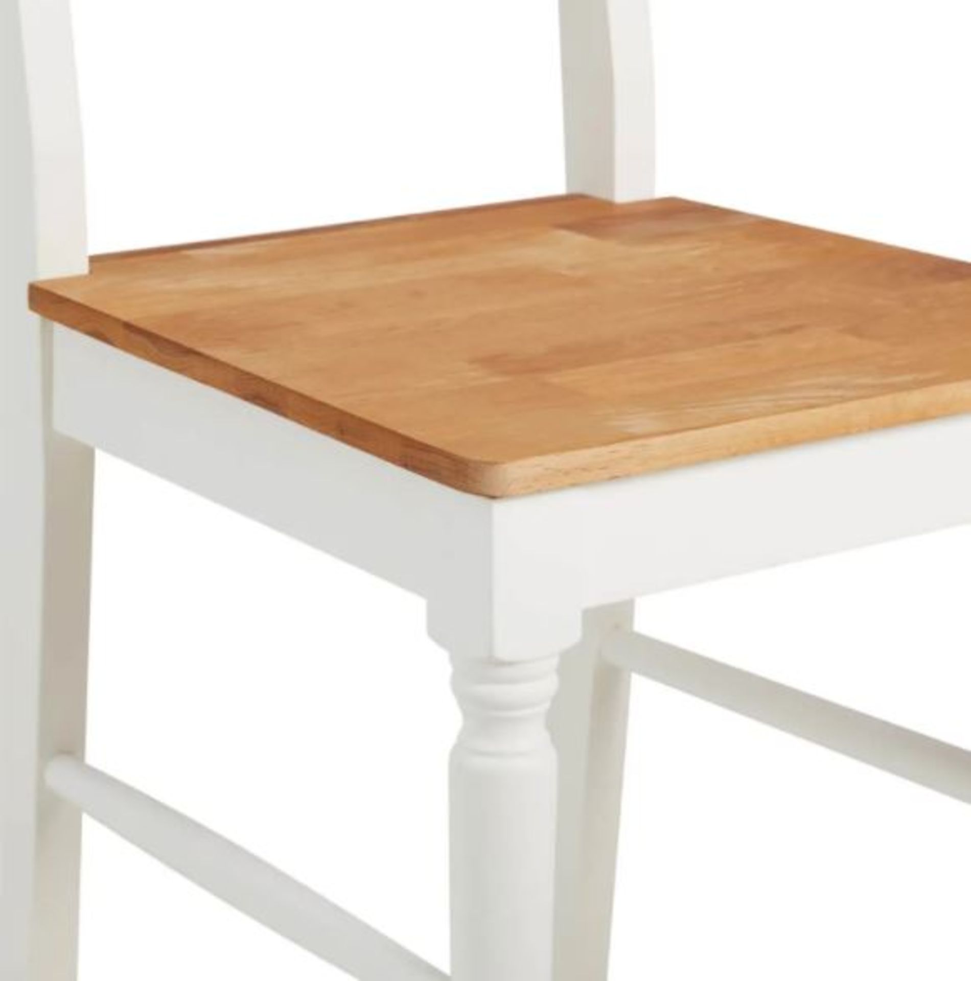(R7G) 2x Laura Ladder Back Dining Chairs RRP £125. Solid Oak Seat. White Painted Pine Wood Legs. - Image 6 of 8