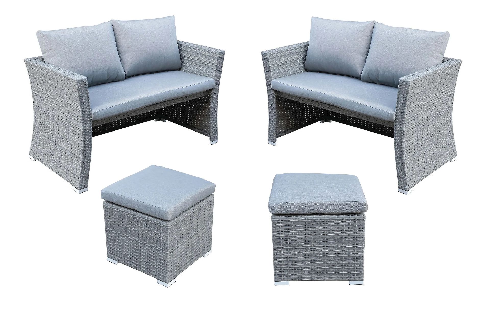1x Bambrick Cube. 8 Seater Grey Rattan Cube Garden Furniture Set. (Unit Does Not Have Table – RRP £ - Image 6 of 9