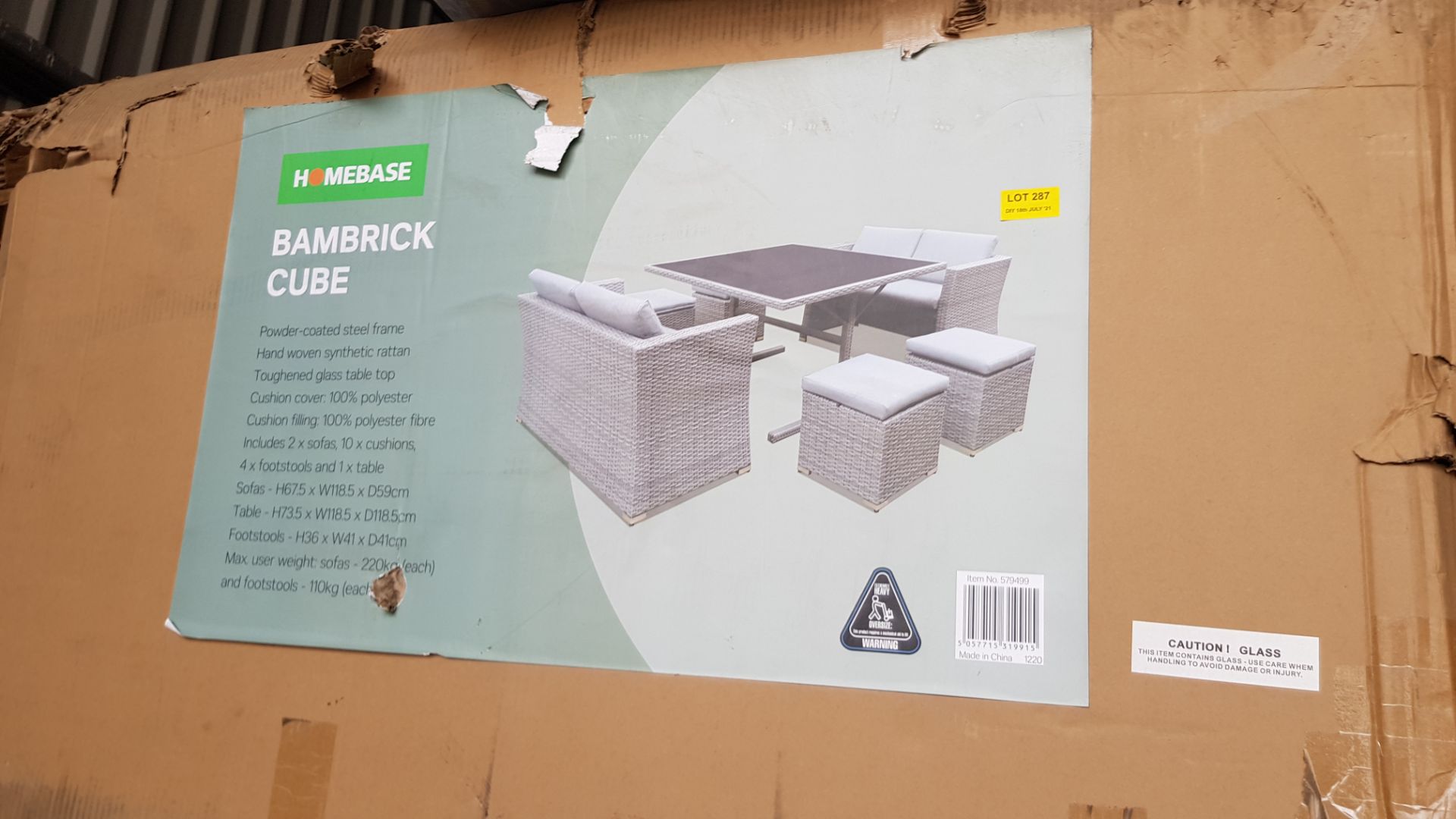 1x Bambrick Cube. 8 Seater Grey Rattan Cube Garden Furniture Set. RRP £800 - Image 8 of 8