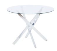 (R10G) 1x Sloane Glass Round Table RRP £200. (Diameter)100 x (H)75cm