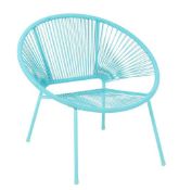 (R10J) 4x Acapulca Chair. 2x Blue (1x Leg Damage). 2x Pink (Units Have loose Rattan). RRP £45 Each