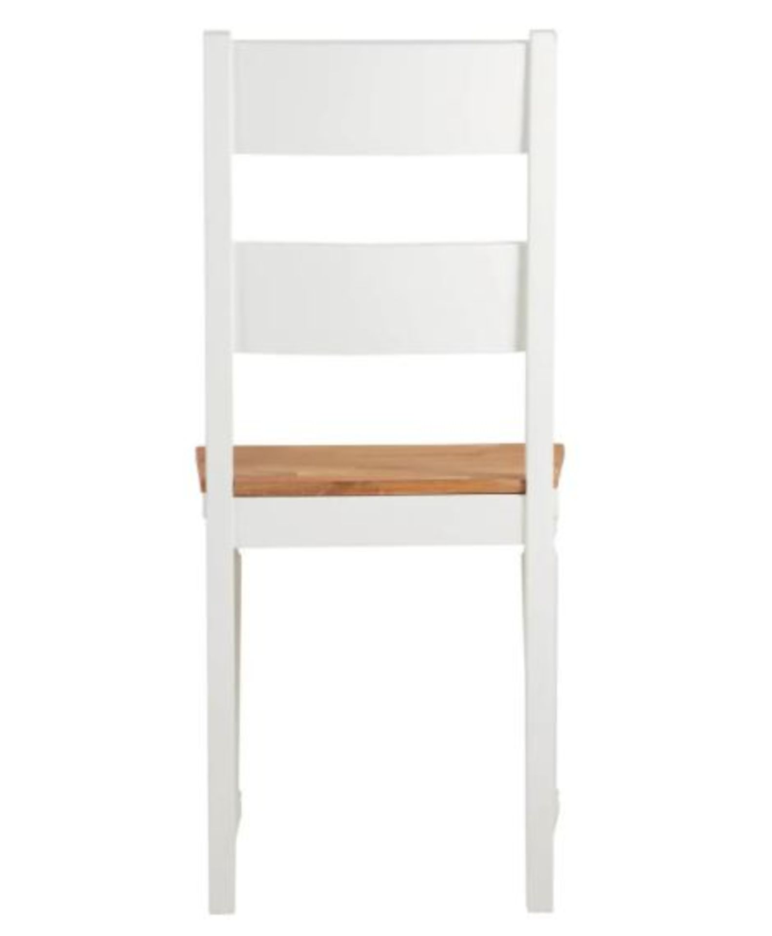 (R7G) 2x Laura Ladder Back Dining Chairs RRP £125. Solid Oak Seat. White Painted Pine Wood Legs. - Image 4 of 8