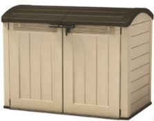 (R3N) 1x Keter Store It Out Ultra RRP £325. 2000L Beige And Brown Plastic Garden Storage Shed. (H