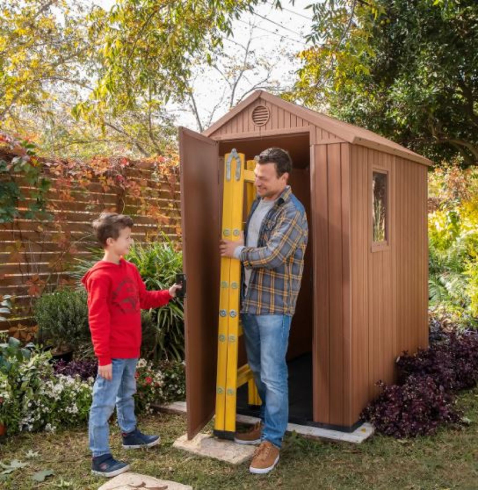 (R16) 1x Keter Darwin 4x6 Outdoor Plastic Garden Shed Brown RRP £340. Dimensions (H)205 x (W)125. - Image 2 of 8