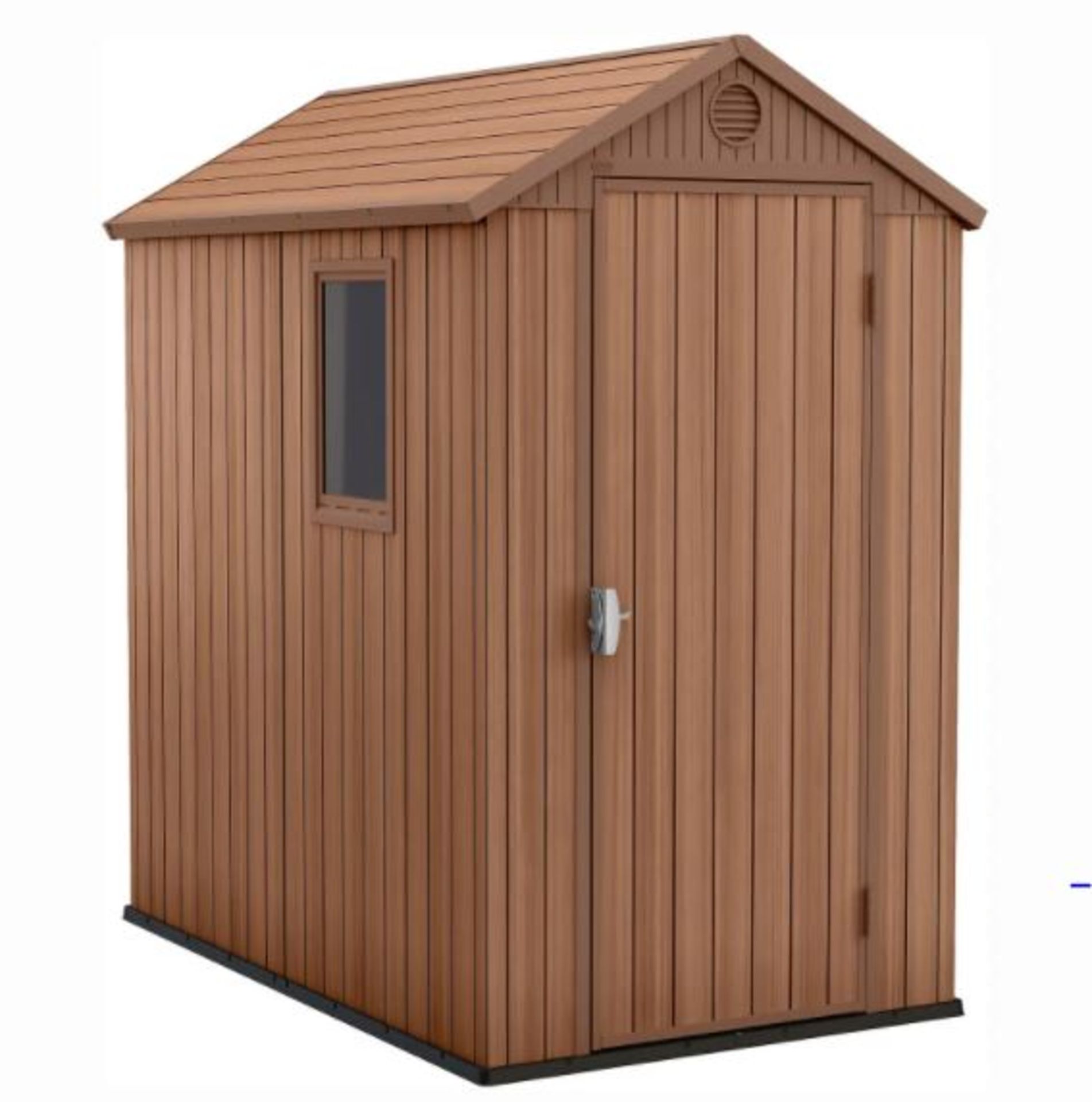 (R16) 1x Keter Darwin 4x6 Outdoor Plastic Garden Shed Brown RRP £340. Dimensions (H)205 x (W)125. - Image 3 of 8