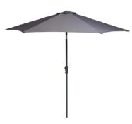 (R4A) 3x Items. 2x Crank And Tilt Parasol Grey (1x 2.7M, 1x Undetermined Size). 1x Gazebo With Side