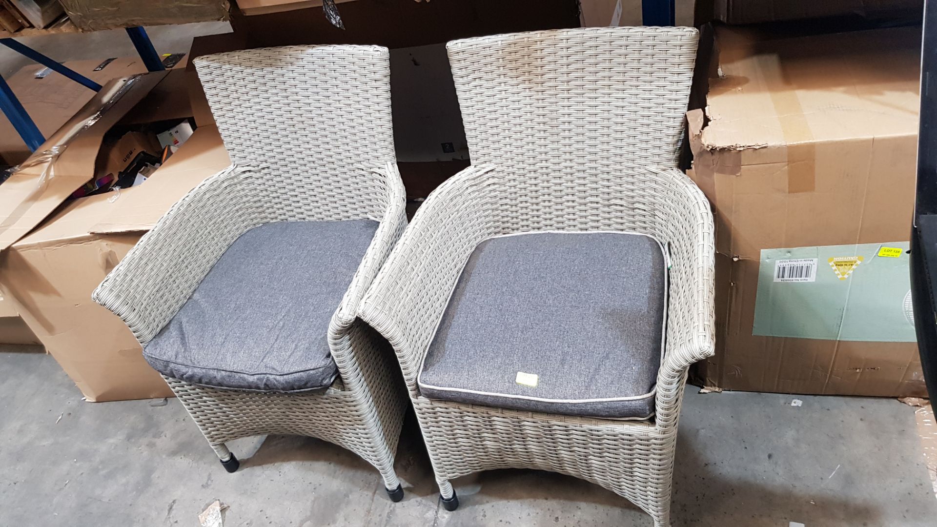 (R9J) 2x Cornbury Rattan Chairs With 2x Cushions - Image 2 of 2