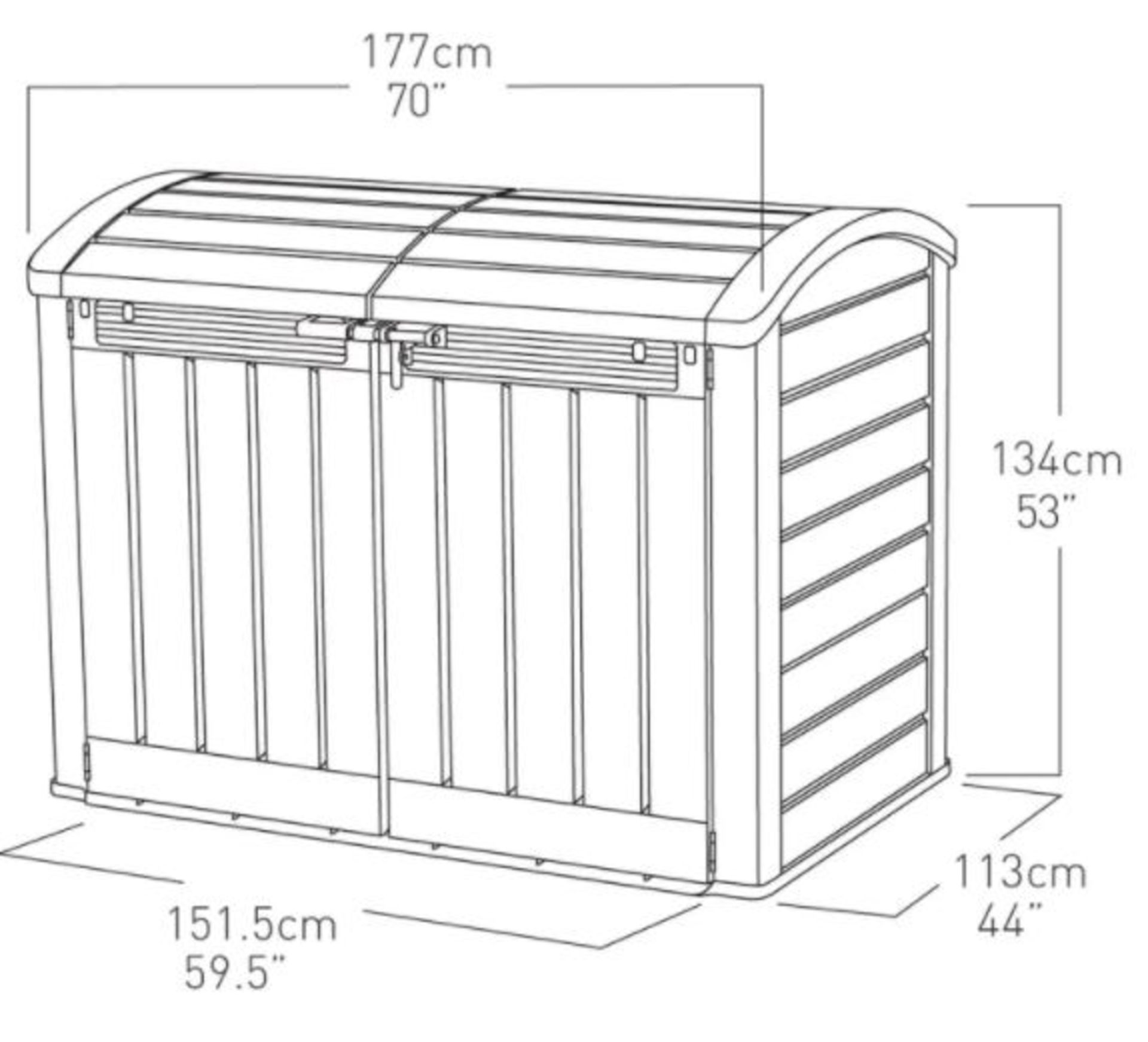 (R16) 1x Keter Store It Out Ultra RRP £325. Dimensions (L177 x W113 x H134 cm) - Image 8 of 9