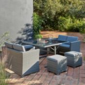 1x Bambrick Cube. 8 Seater Grey Rattan Cube Garden Furniture Set. RRP £800