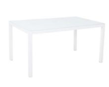 (R7P) 1x Malindi Table. Powder Coated Aluminium Frame. Toughened Glass Table Top. (H74x W150x D93cm