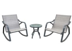 (R16) 1x Andorra Rocking Tea For Two. RRP £180. Chairs: H85.5 x W66 x D85.5cm. Table: H46 x Dia.