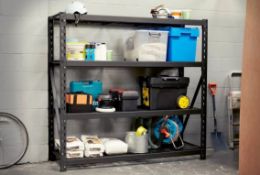 (R16) 1x Rack 400 Heavy Duty 4 Shelf Wire Storage Kit RRP £170. Black Powder Coated Steel. (H18