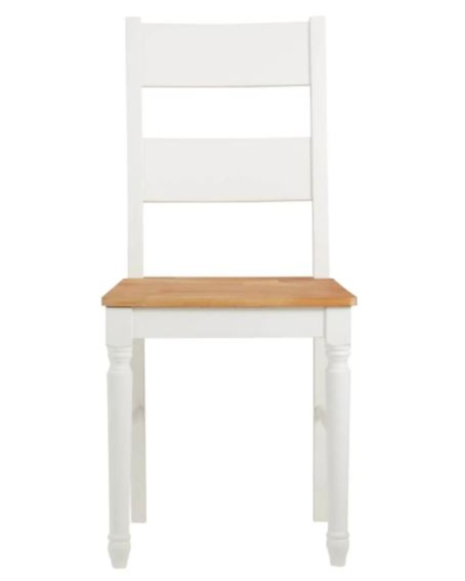 (R7G) 2x Laura Ladder Back Dining Chairs RRP £125. Solid Oak Seat. White Painted Pine Wood Legs. - Image 3 of 8