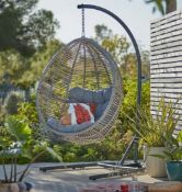 (R6C) 1x Florence Hanging Chair RRP £280. With 1x Cushion. (Unit Appears Complete, See Photos Fo