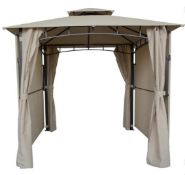 (R7P) 1x Gazebo With Extending Panels. Powder Coated Steel Frame. (H65x W250x D250cm )