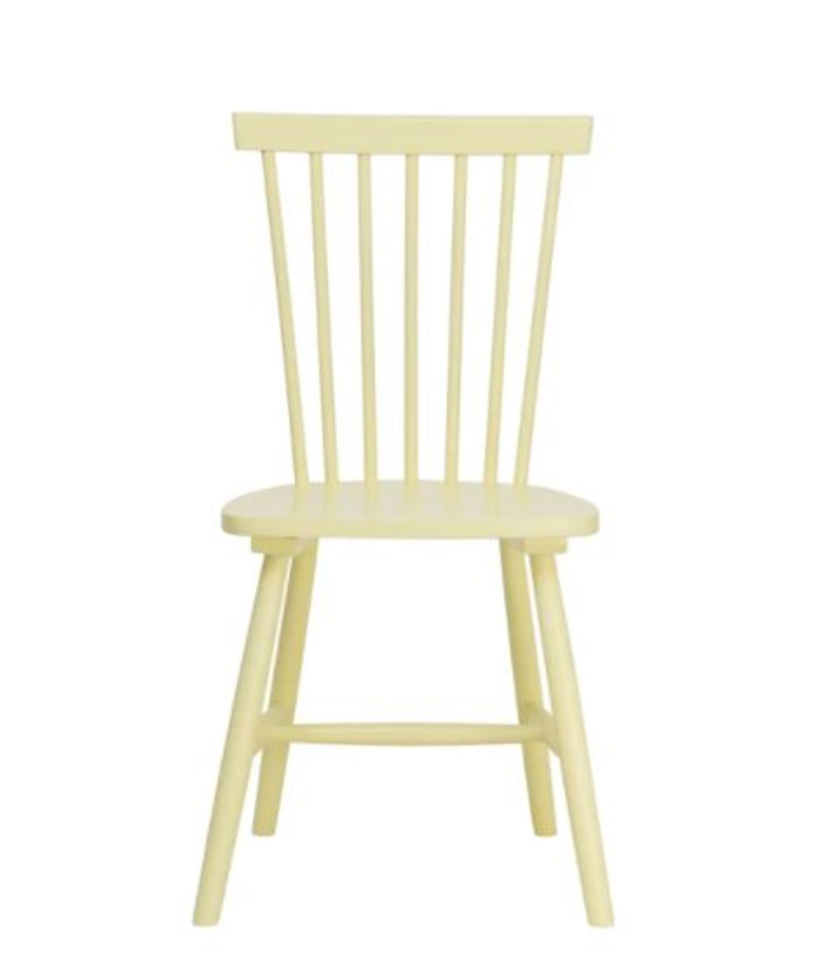 (R7G) 2x Laura Spindle Back Chairs Lemon RRP £100. Solid Birch Wood Chairs. (H89x W46x D46cm) - Image 3 of 6