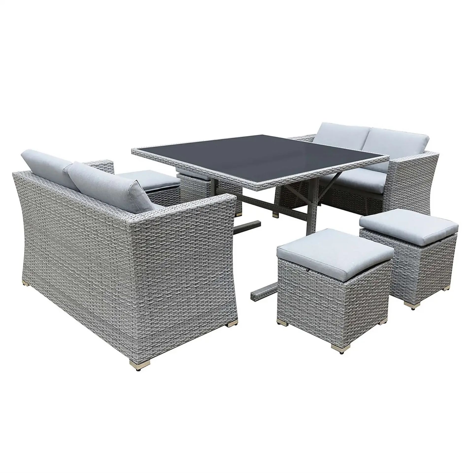 1x Bambrick Cube. 8 Seater Grey Rattan Cube Garden Furniture Set. (Unit Does Not Have Table – RRP £ - Image 2 of 9