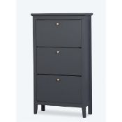 (R10A) 1x Hamilton Shoe Cabinet Charcoal RRP £80. (H122 x W70 x D26cm).