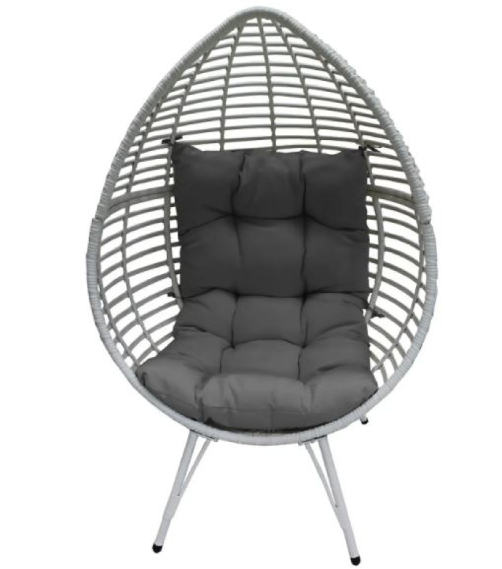 (R9J) 1x Rattan Pod Chair White RRP £220. - Image 2 of 3