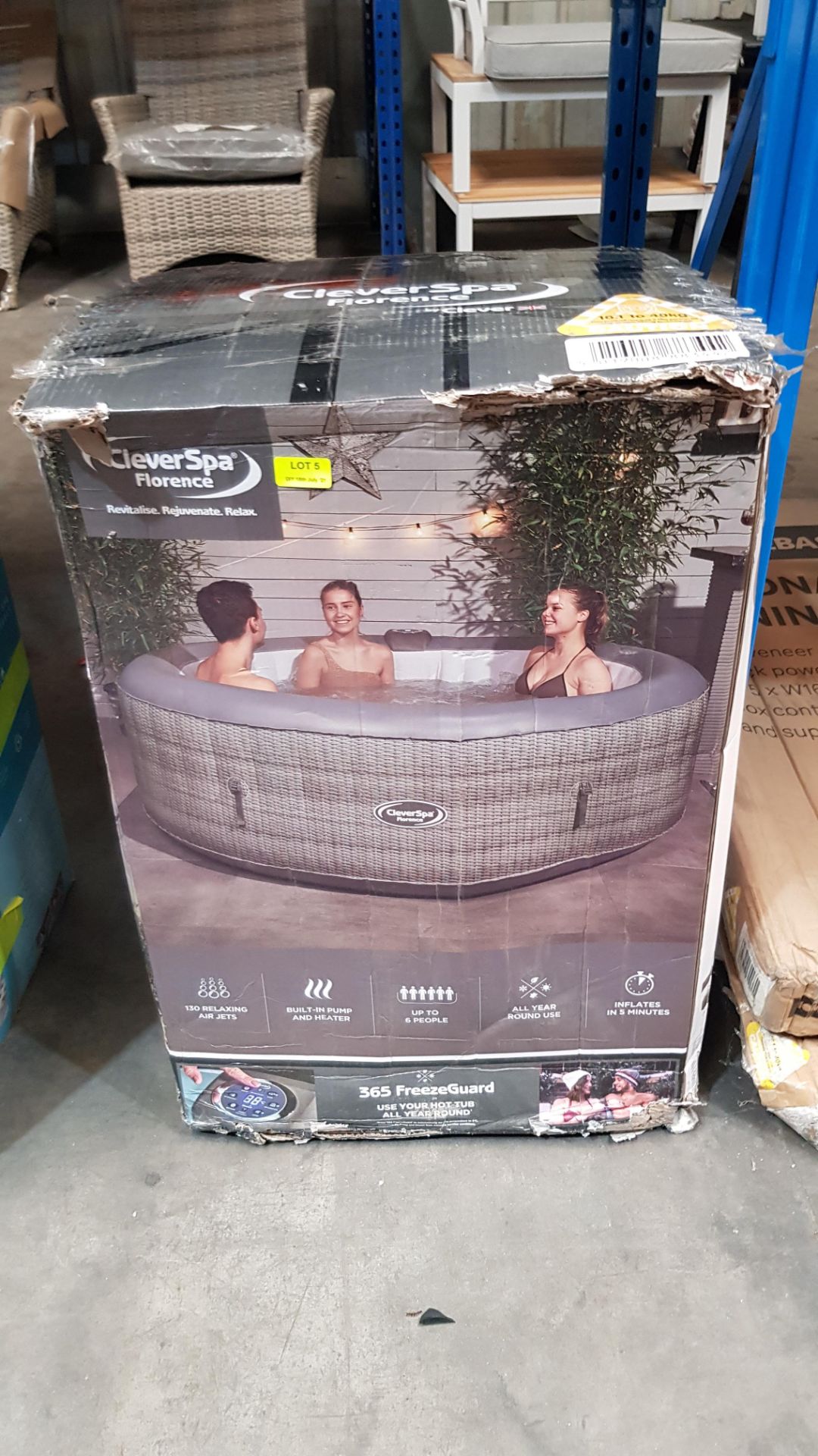 (R7E) 1x Cleverspa Florence 6 Person Hot Tub RRP £560. - Image 5 of 5