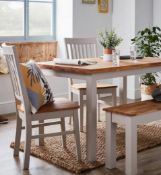 (R10B) 2x Henlow Dining Chairs RRP £100. Solid Oak Topped Chairs. (H95x W43.5x D59cm)