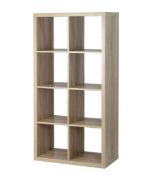 (R7A) 1x Living Elements Clever Cube 2x4 Storage Unit Oak Finish