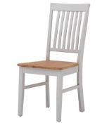 (R10B) 2x Henlow Dining Chairs. Solid Oak Topped Chairs. (H95x W43.5x D59cm)