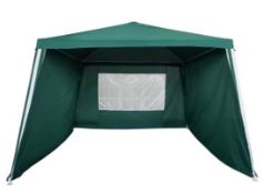 (R16) 1x Gazebo With Side Panels Green RRP £70. (H250 x W270 x D270cm)