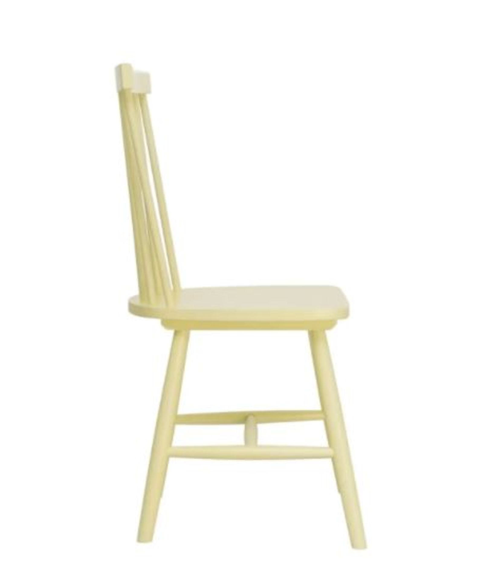 (R7G) 2x Laura Spindle Back Chairs Lemon RRP £100. Solid Birch Wood Chairs. (H89x W46x D46cm) - Image 4 of 6