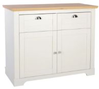 (R16) 1x Diva Compact Sideboard Ivory RRP £180. Metal Handle. (L100.5 x W44.8 x H83cm)