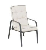 (R5I) 6x Rowly Stackable Garden Chairs With 6x Cushions (Appears As New)