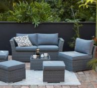 (R16) 1x Bambrick 6 Seater Grey Garden Sofa Set RRP £700. Product Dimensions Sofa - (H64 x W157 x