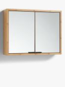 P003019774 John Lewis & Partners Chevron Double Mirrored Bathroom Cabinet