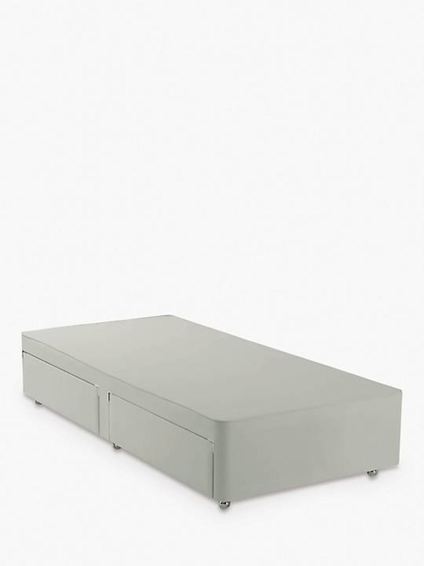 P002937389 John Lewis & Partners Non Sprung 2 Drawer Storage Upholstered Divan Base, Single