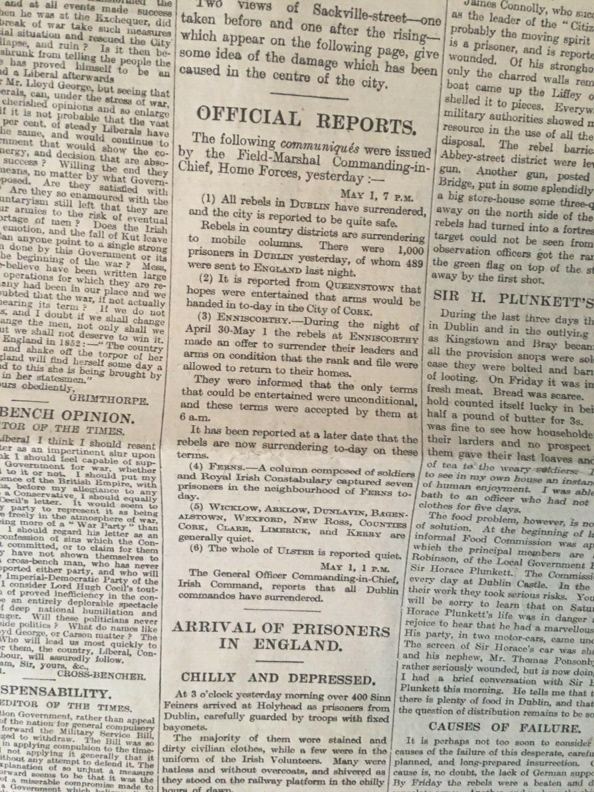 Easter Rising Rebellion 1916 Original Complete Newspaper 2nd May Images & Reports - Image 10 of 12