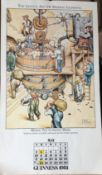 1981 Guinness Calendar Month Print John Ireland "The Gentle Art of Making Guinness" *6