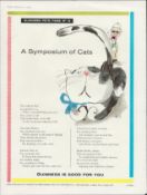 1961 Guinness Advertisement Print "Symposium of Cats" G.E. 3385.A