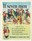 1952- Guinness Advertisement Print "If Seven Men" G.E. 1816.G