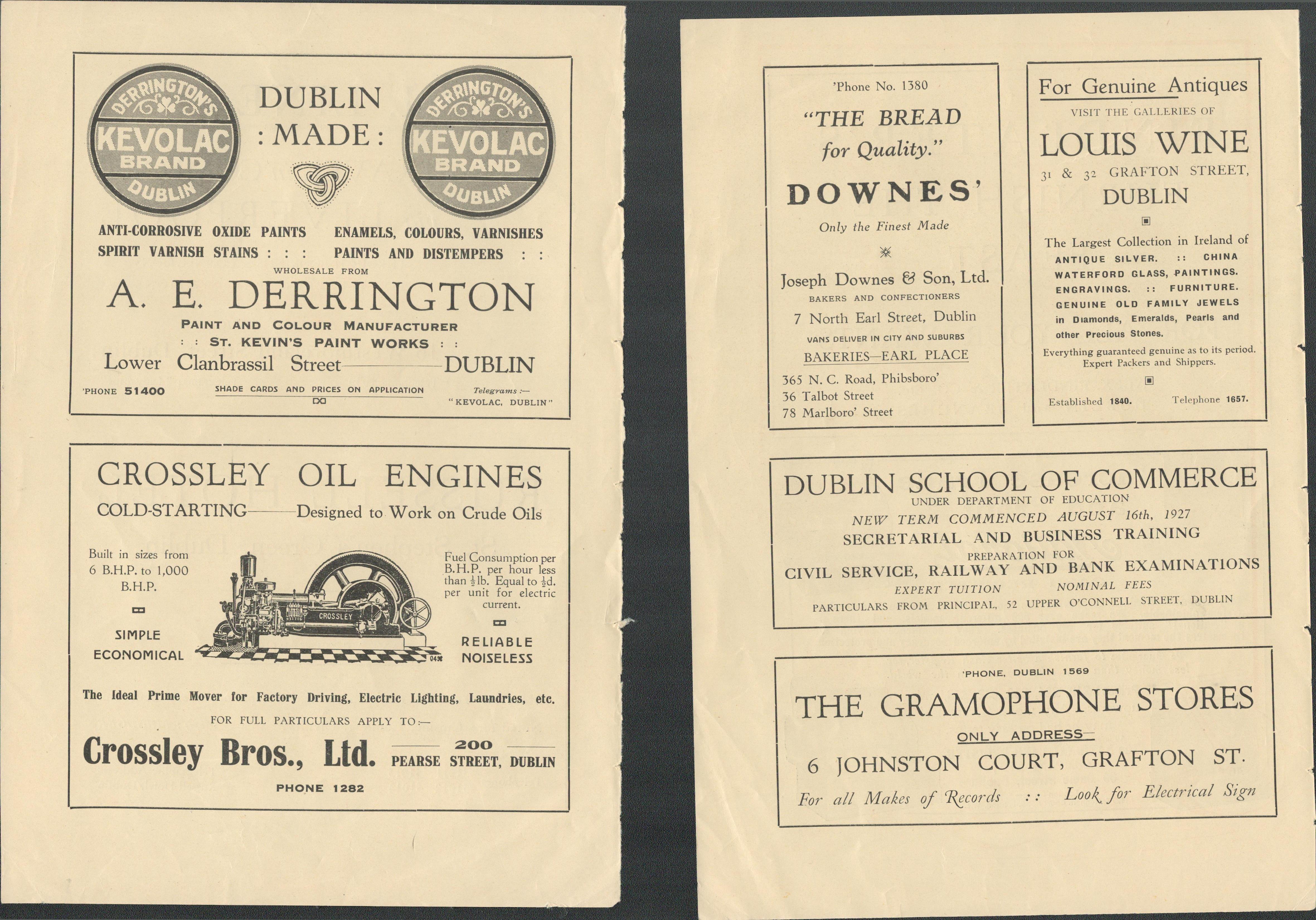 Collection Of 16 Vintage Original 1920's Dublin Traders Advertisements. - Image 2 of 17