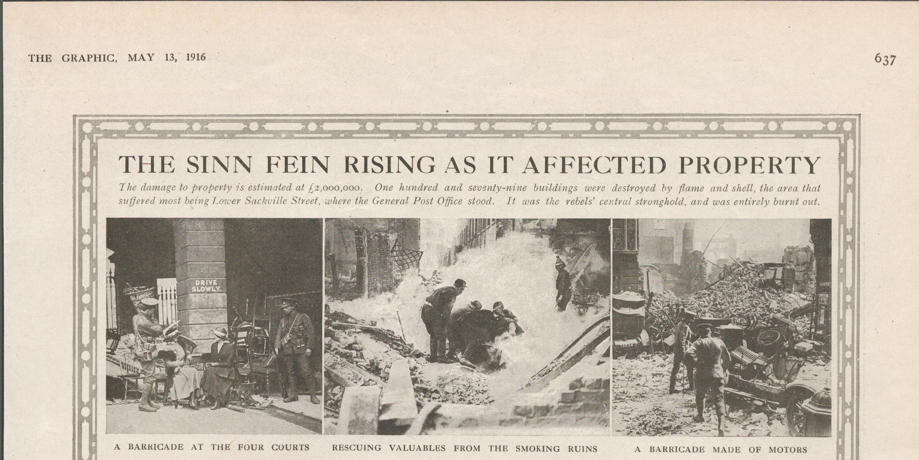 Original 1916 Page The Easter Rising Dublin In Ruins - Image 2 of 4