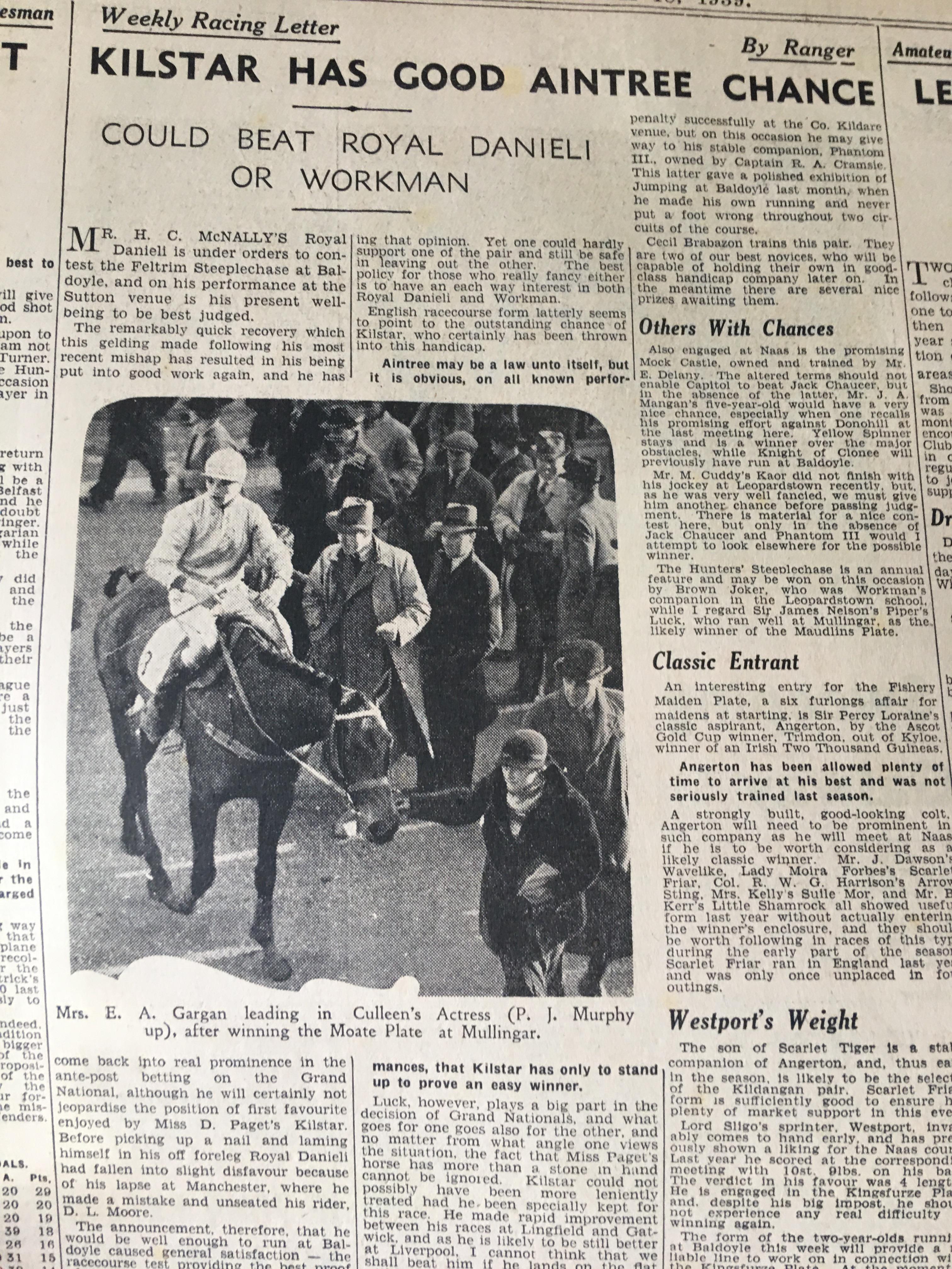 The Weekly Irish Independence 1939 Irish News, GAA Reports, Adverts, RTE Guide 9 - Image 12 of 13