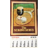 1979 Vintage Guinness Calendar Month Print – The Strong Serve –