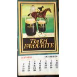 1971 Vintage Guinness Calendar Month Print 'The 10-1 Favourite”