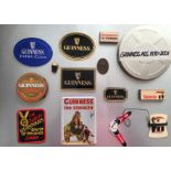 Box of Vintage Guinness Collectables Money Box, Badges, Labels, Beer Mats, Matchboxes