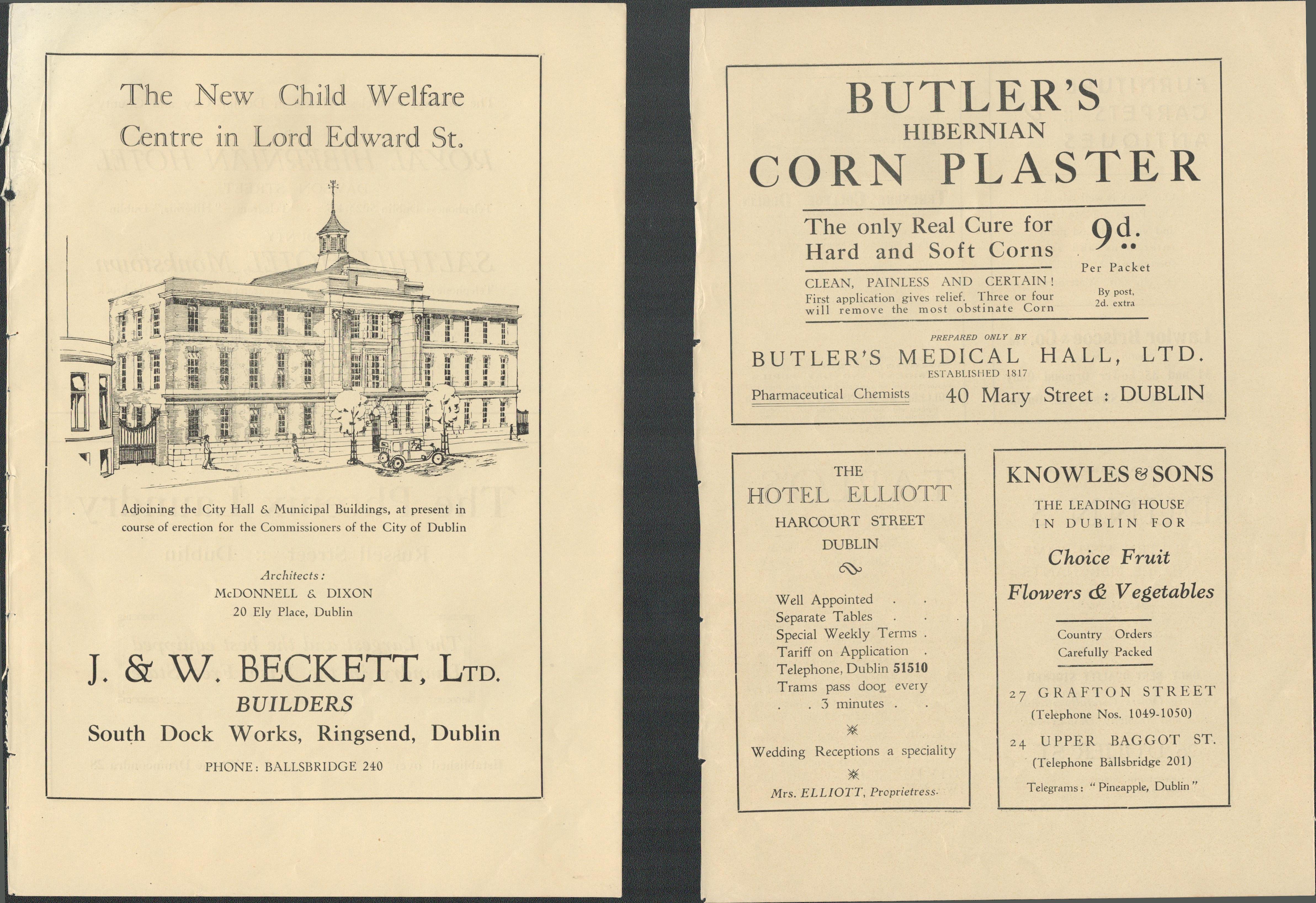 Collection Of 16 Vintage Original 1920's Dublin Traders Advertisements. - Image 9 of 17